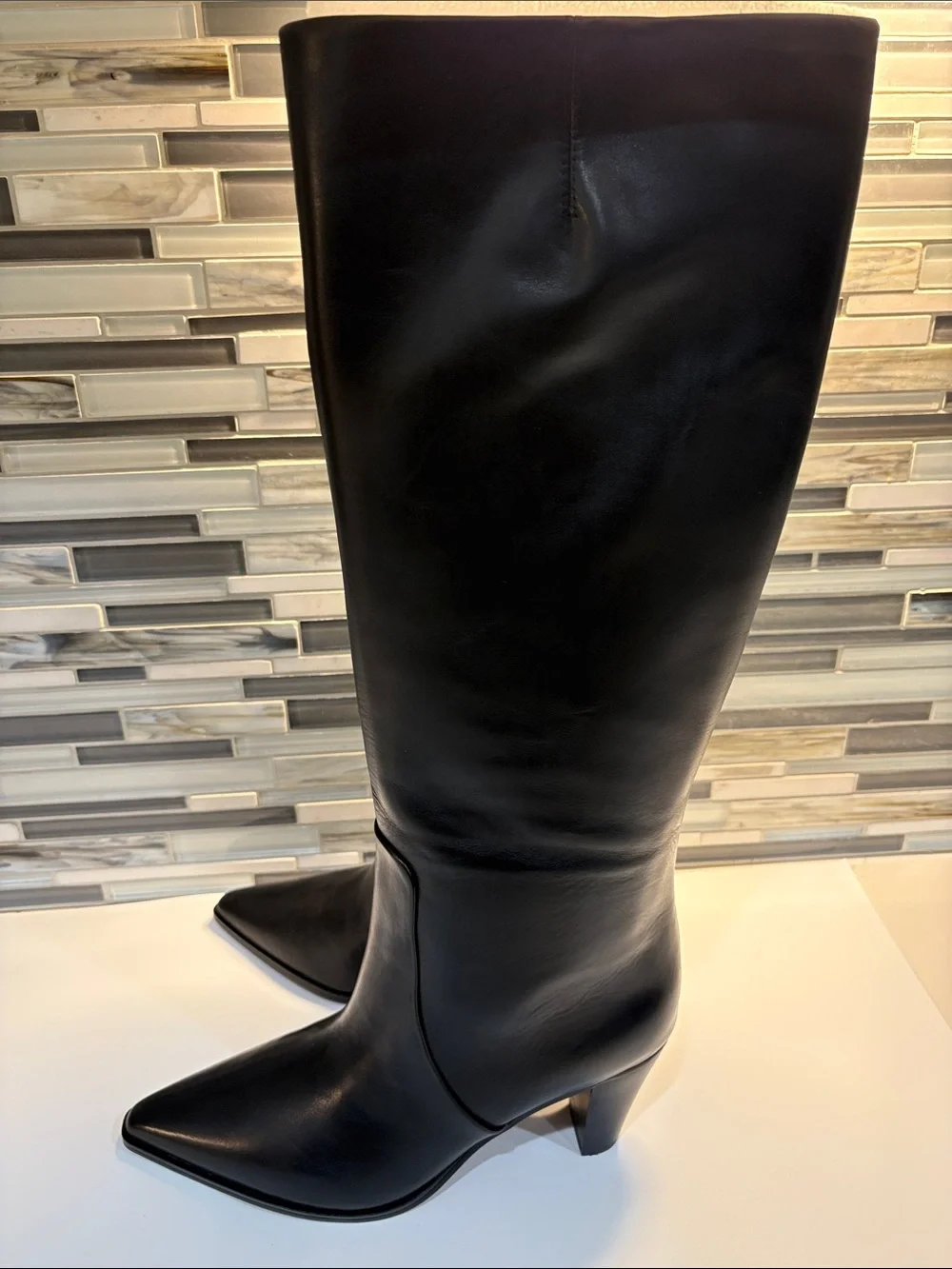 Franco Sarto Jaycen Black Over-the-Knee Pointed Toe Boots